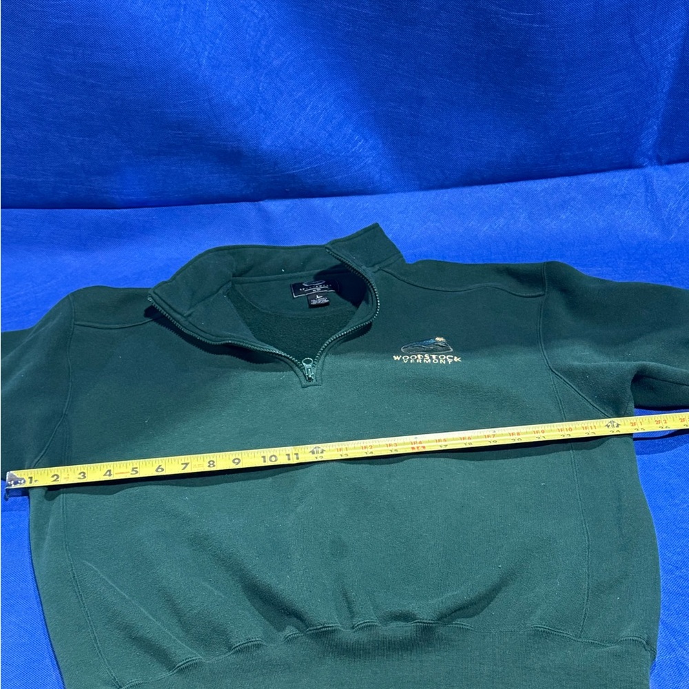 Men's Green Quarter-Zip Sweatshirt - Picture 5 of 6